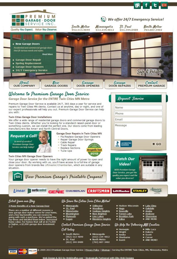 Webdesign Webdrafter Premium Garage Door Service