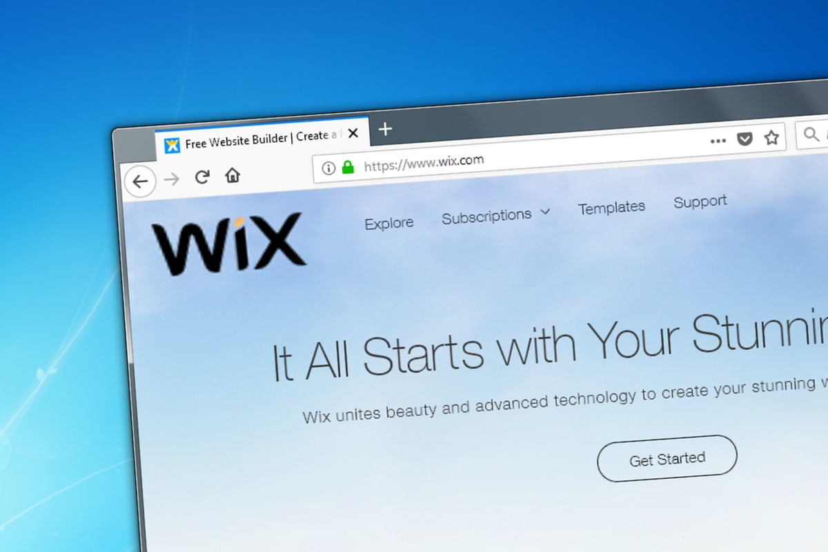 wix website on a laptop screen